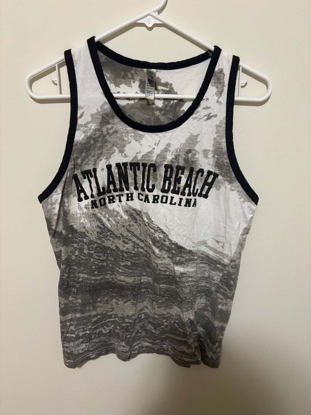 U.S. Apparel Atlantic Beach North Carolina Graphic Ringer Tank Top
